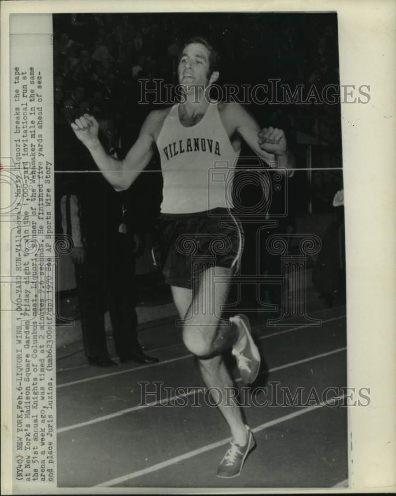1970 Press Photo Villanova University's Marty Liquori wins 1,000 yard run in NY. - Historic Images