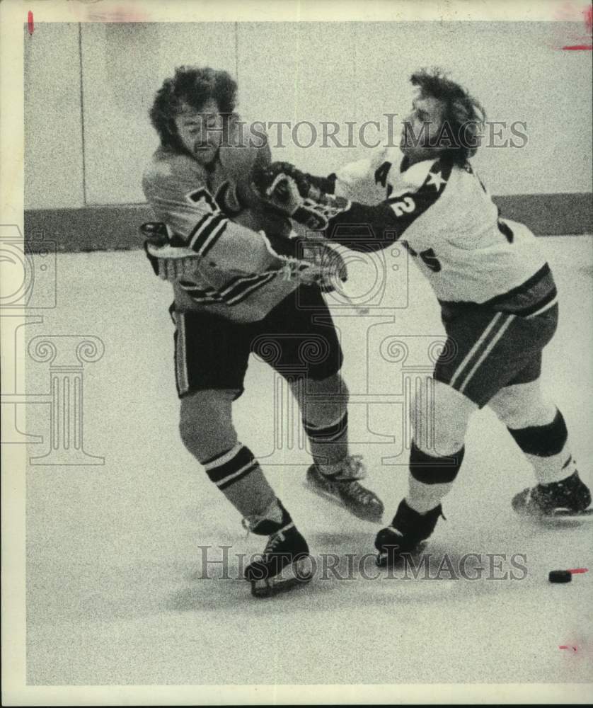 1973 Press Photo Houston Aeros&#39; John Schella goes after an opponent. - hcs12342- Historic Images