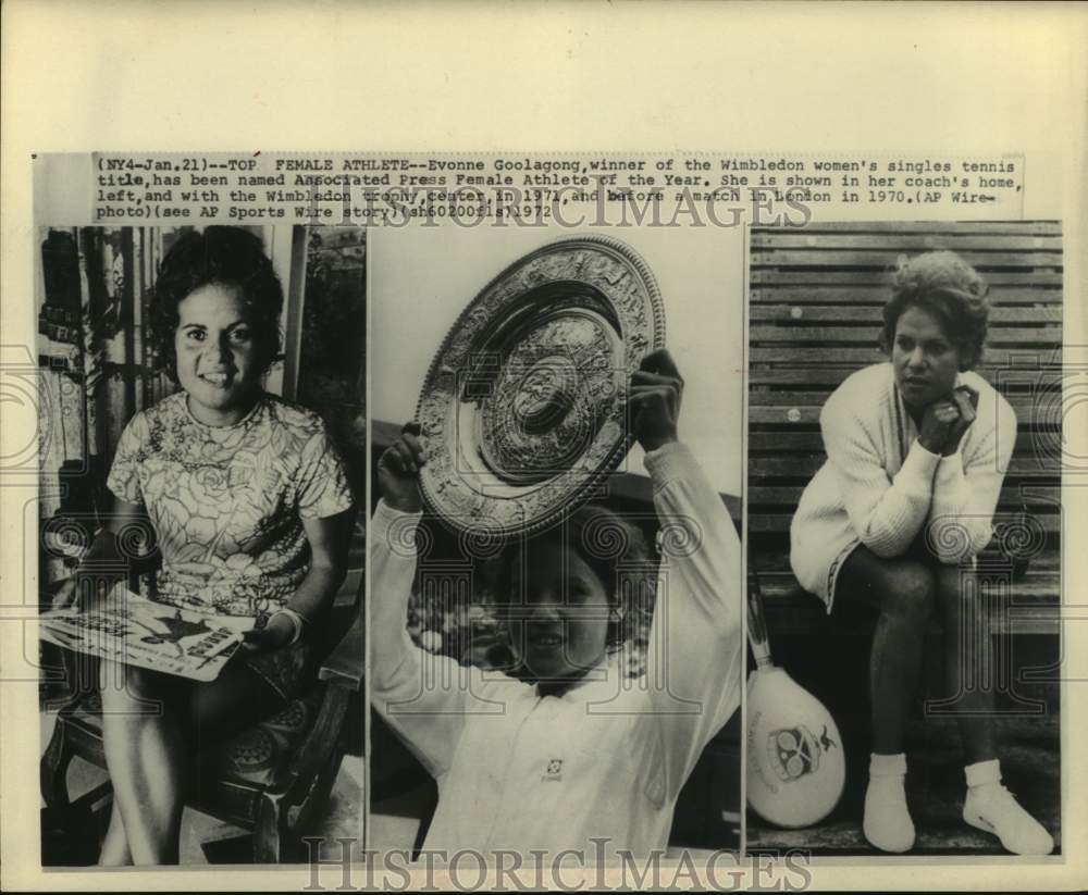1972 Press Photo Evonne Goolagong named AP's Female Athlete of the Year. - Historic Images