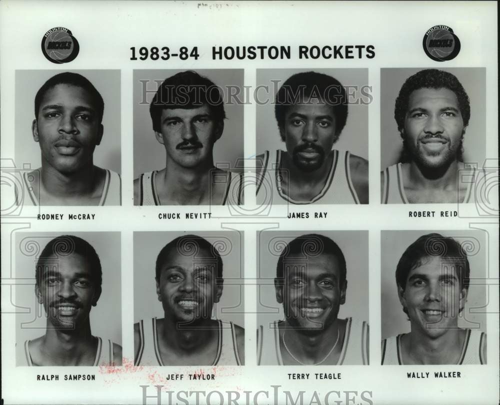 1983 Press Photo Members of the 1983-84 Houston Rockets. - hcs12592- Historic Images