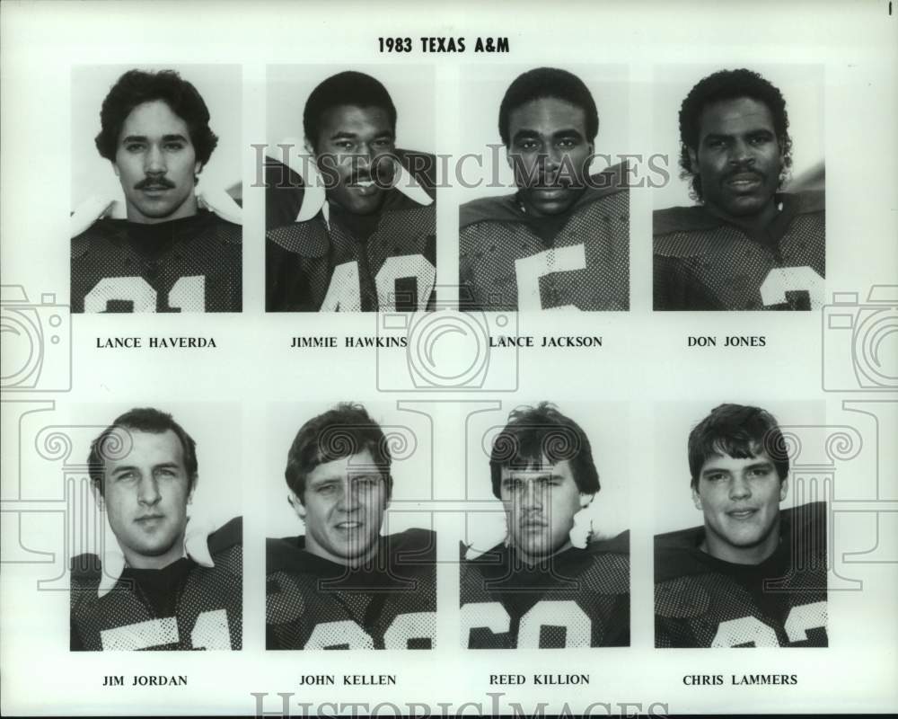 1983 Members of the Texas A&M University football team. - Historic Images