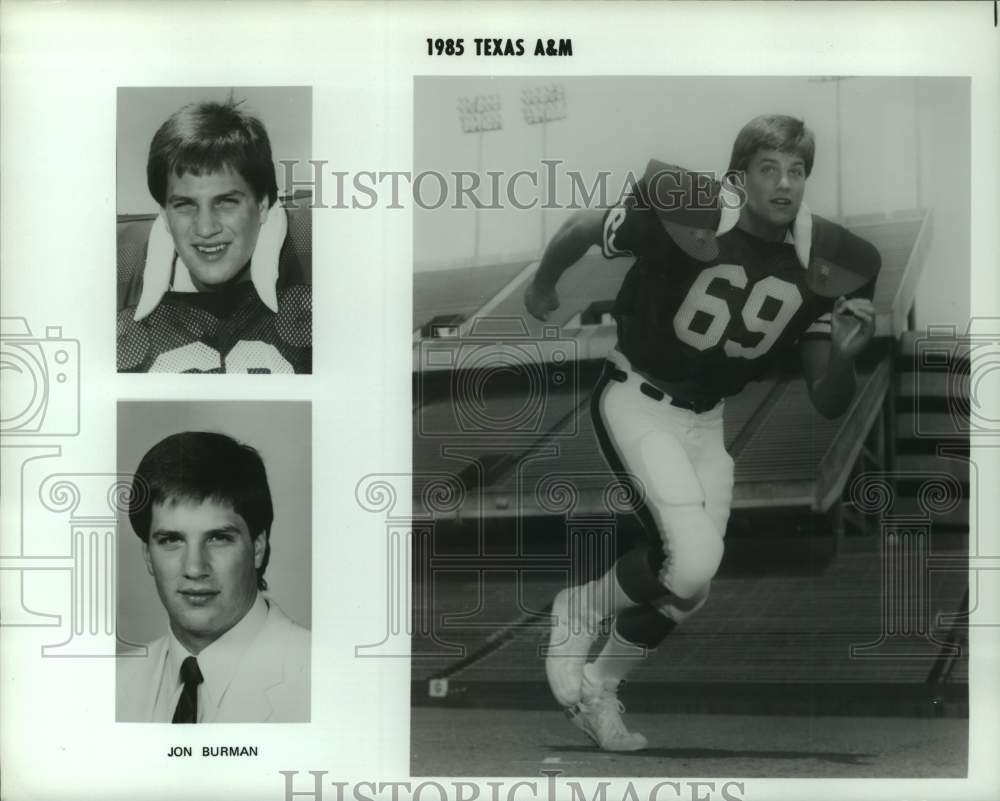 1985 Texas A&amp;M University football player Jon Burman. - Historic Images