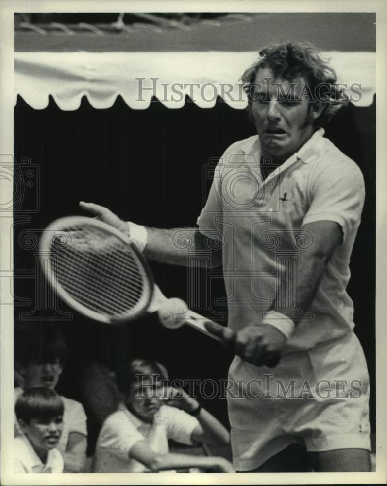 1972 Tennis player Ray Ruffels completes a backhand shot - Historic Images