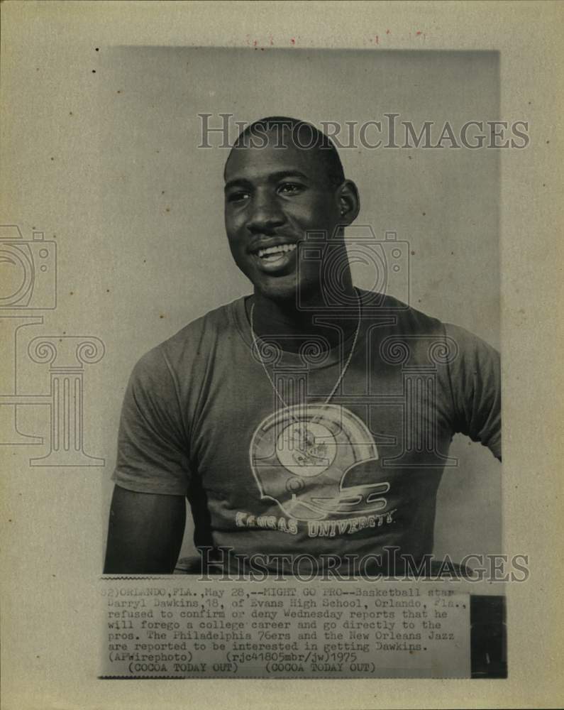1975 Basketball star Darryl Dawkins of Evans High, Orlando, Florida - Historic Images