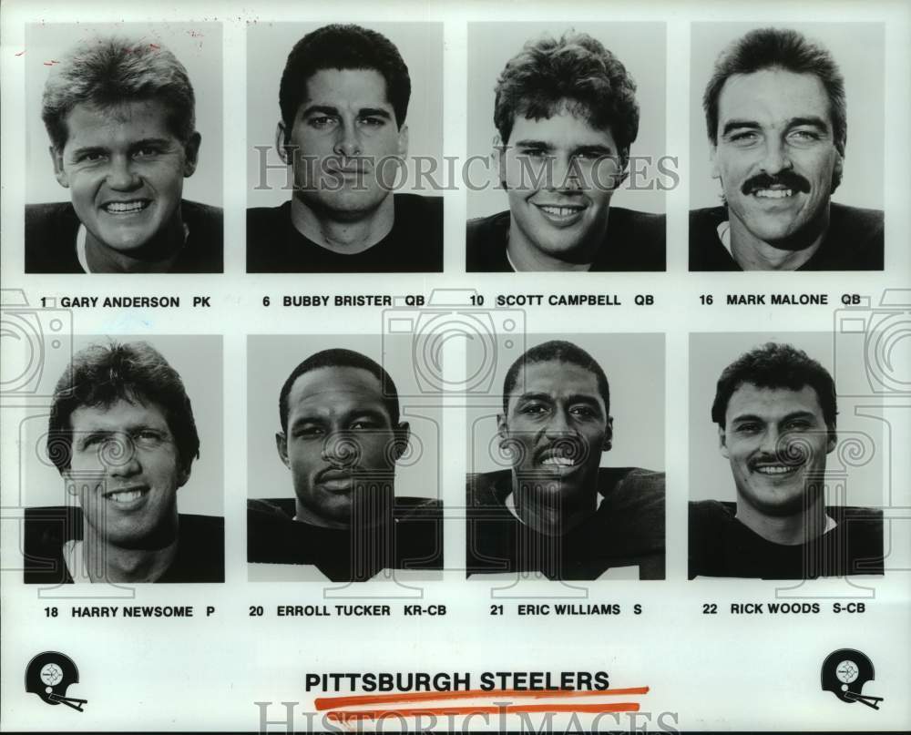 1986 Press Photo Members of the Pittsburgh Steelers football team. - Historic Images
