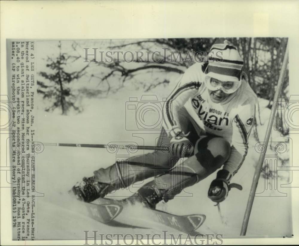 1976 Lise-Marie Morerod wins giant slalom race in Les Gets, France - Historic Images