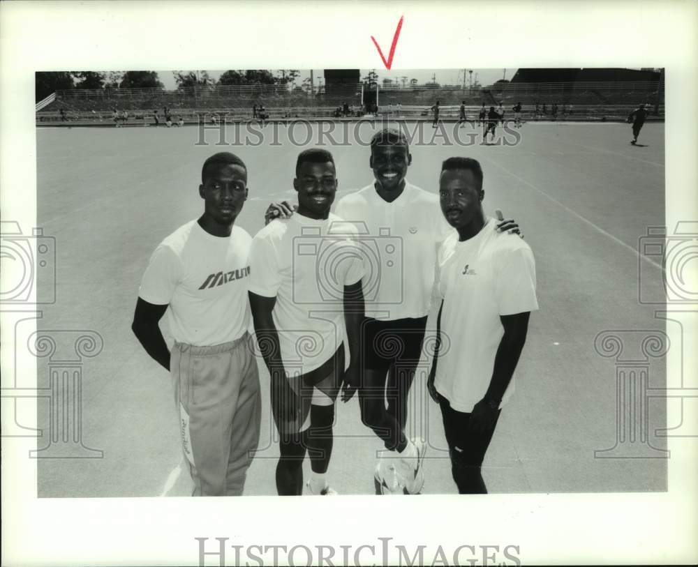 1991 Track stars Joe DeLoach, Leroy Burrell, Carl Lewis, Floyd Heard-Historic Images