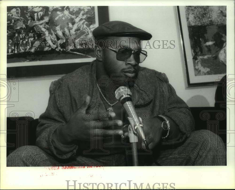 1987 Football player Mike Rozier at press conference - Historic Images