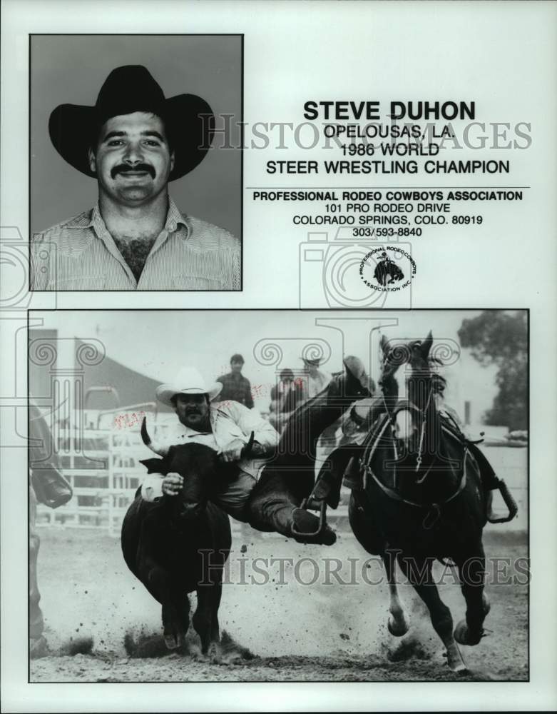 1986 Steer wrestling champion Steve Duhon,  Opelousas, Louisiana - Historic Images