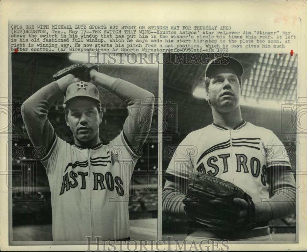 1972 Houston Astros' relief pitcher Jim "Stinger" Ray. - Historic Images