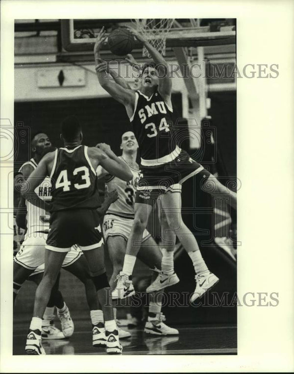 1989 Southern Methodist Universitys' John Colborne fouled, Texas ...