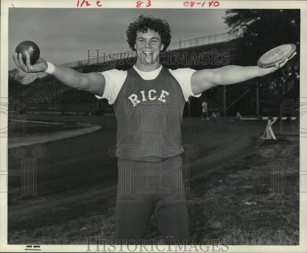 1974 Rice University shot-put &amp; discus thrower Ken Stadel. - Historic Images