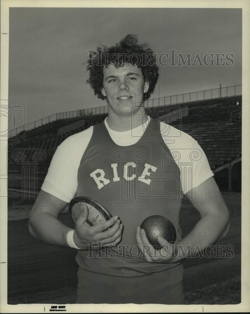 1973 Rice University&#39;s shot put and discus star, Ken Stadel. - Historic Images