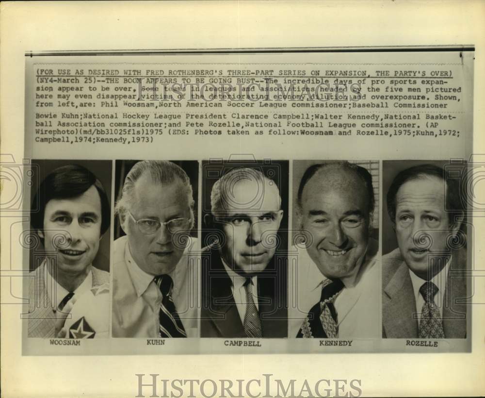 1972 The commissioners of professional sports in the United States. - Historic Images