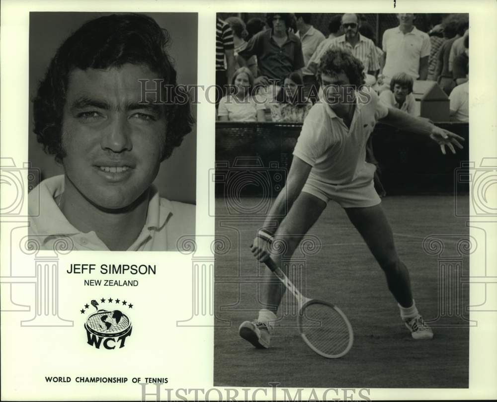 1975 Press Photo Professional tennis player Jeff Simpson of New Zealand. - Historic Images