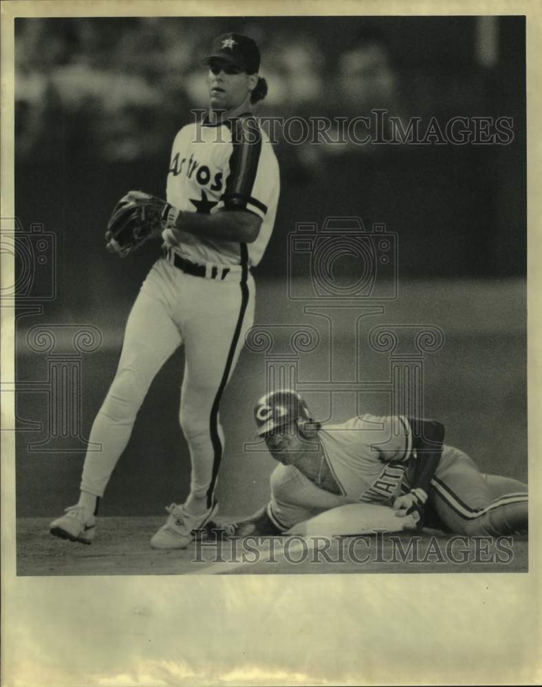 1989 Press Photo Houston Astros baseball player Ken Caminiti at base - hcs18978- Historic Images