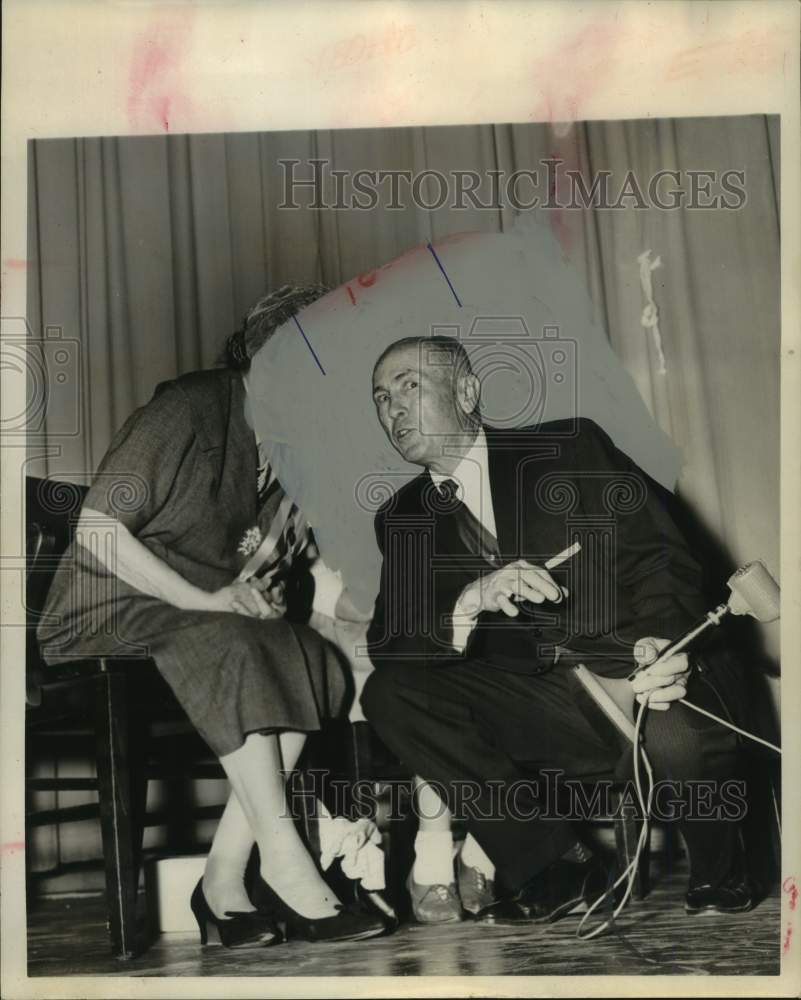 1961 Press Photo Jefferson Davis High legends-Mrs. Clara Carlton and Roy Needham- Historic Images