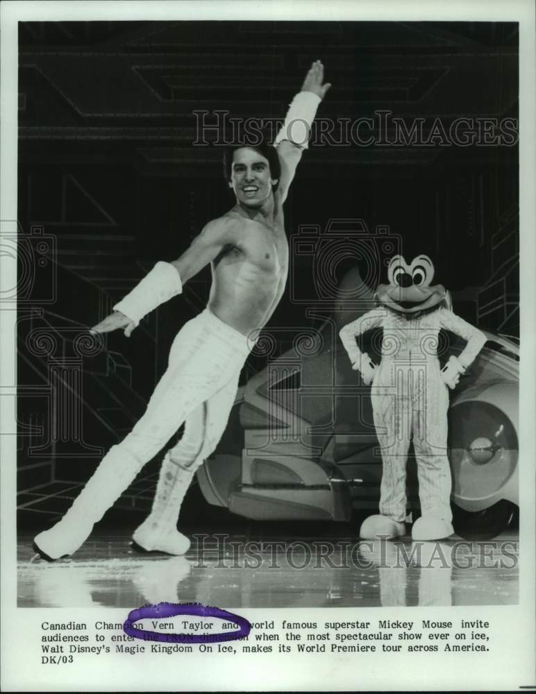 1985 Press Photo Champion Vern Taylor in Walt Disney&#39;s Magic Kingdom On Ice. - Historic Images