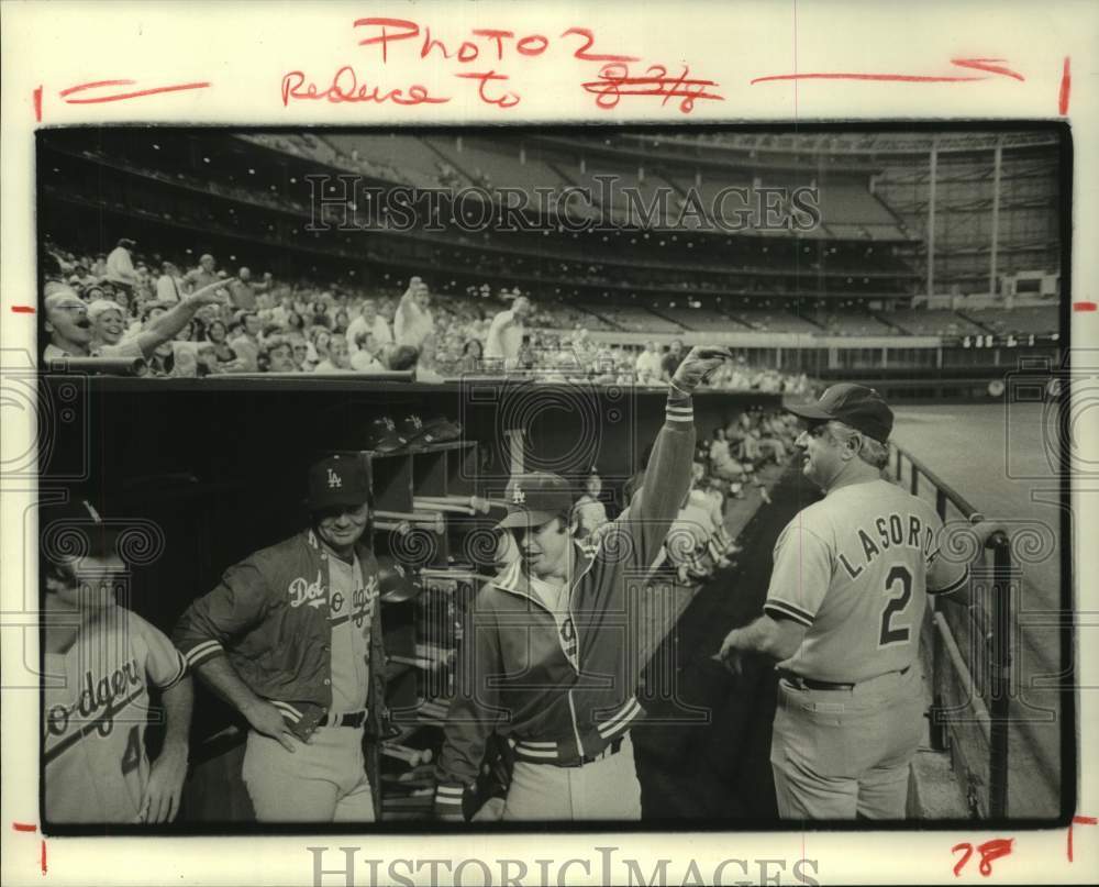 1979 Press Photo Los Angeles Dodgers baseball manager Tommy Lasorda in dugout- Historic Images