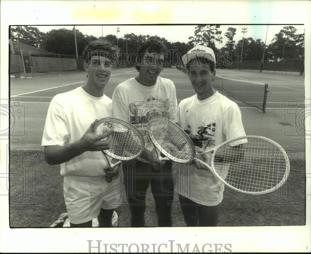 1988 Press Photo Aussies Kevin Crabb, Mark Sheppard &amp; Darren Bainbridge in Texas - Historic Images