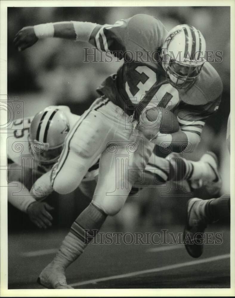 1986 Press Photo Houston Oilers and Dallas Cowboys play NFL football - Historic Images