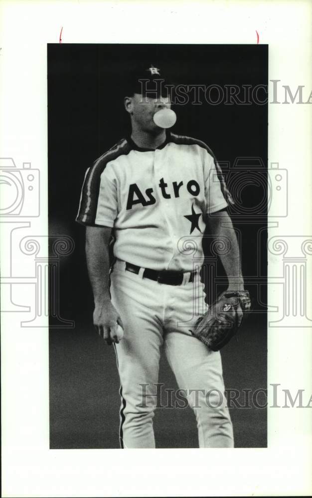 1991 Press Photo Astro pitcher Mark Portugal shut out Phillies for 10 innings - Historic Images