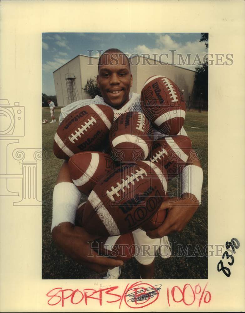 1989 Press Photo University of Houston football player Cornelius Price- Historic Images