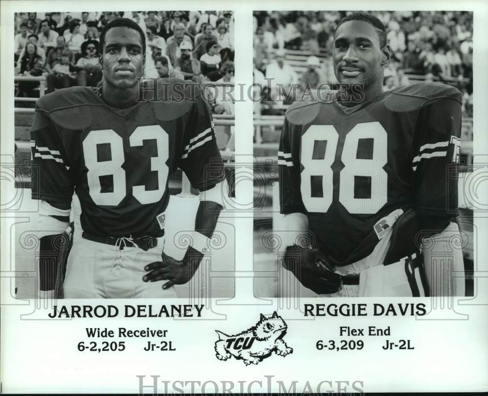 Press Photo TCU football players Jarrod Dalaney and Reggie Davis - hcs22779 - Historic Images