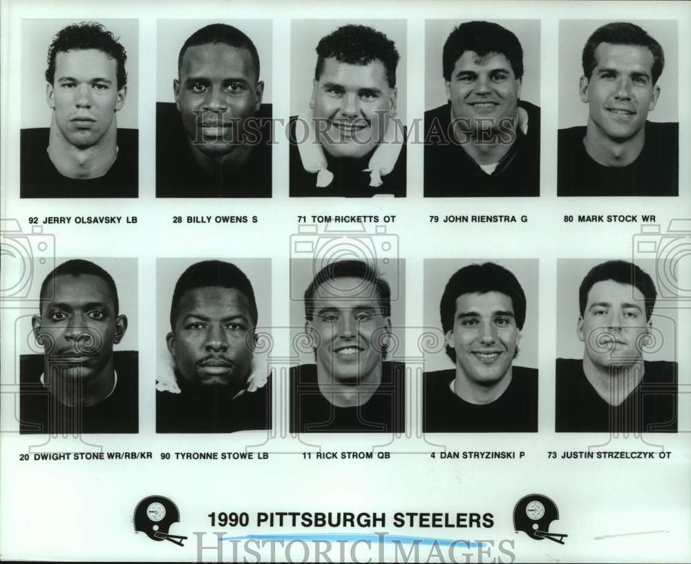 1990 Press Photo Pittsburgh Steelers football head shots - hcs22892- Historic Images