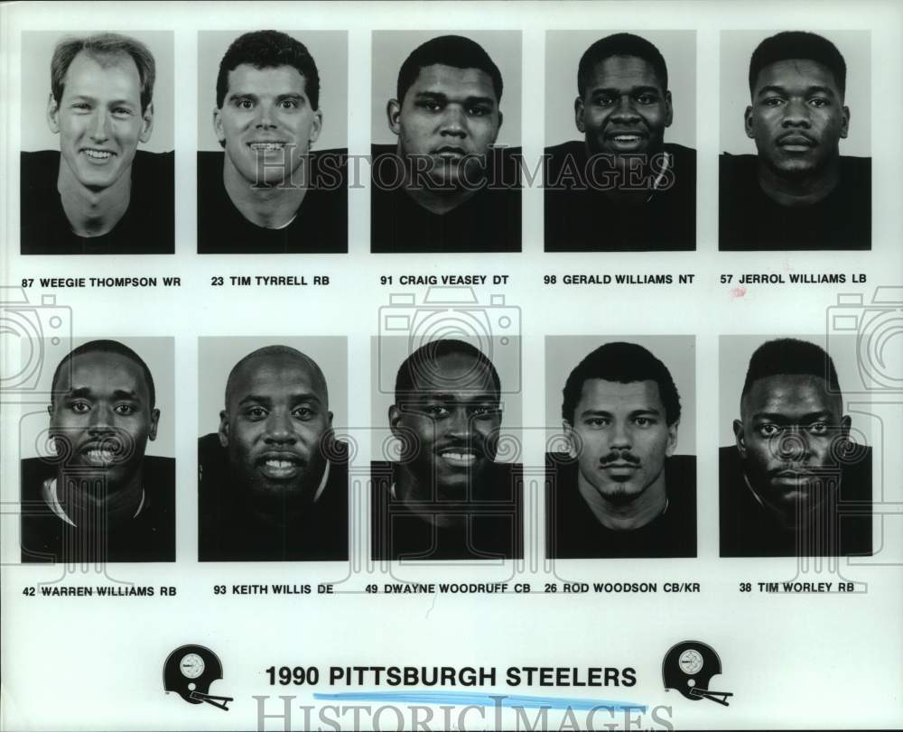 1990 Press Photo Pittsburgh Steelers football head shots - hcs22894- Historic Images