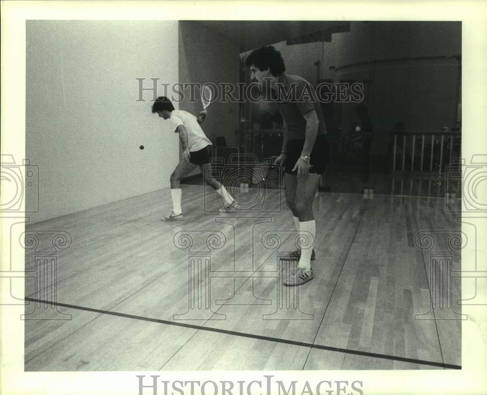 1982 Press Photo Two men playing racquetball - hcs22918 - Historic Images