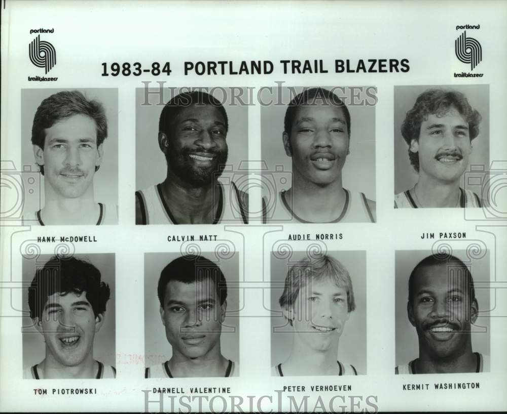 1983 Press Photo Eight of the 1983-84 Portland Trail Blazers players - hcs22984- Historic Images