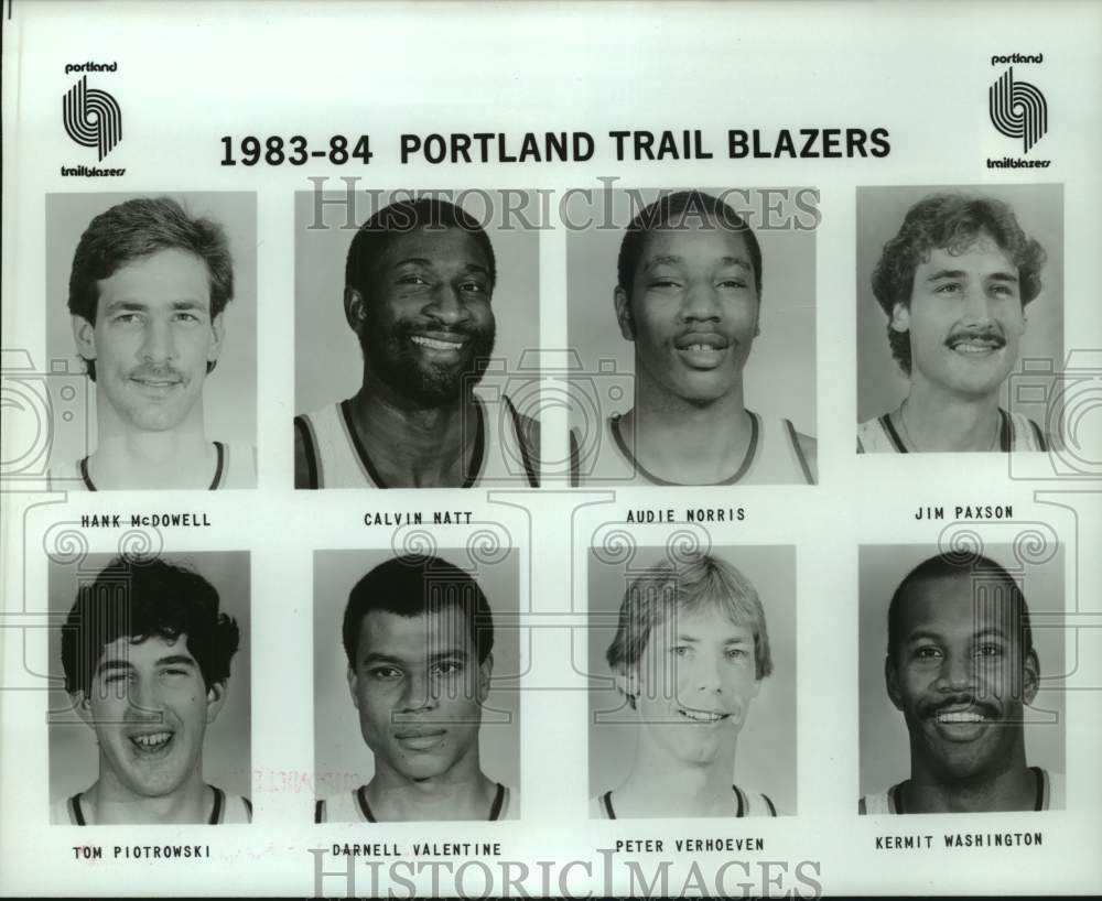 1983 Press Photo Eight of the 1983-84 Portland Trail Blazers players - hcs22984- Historic Images