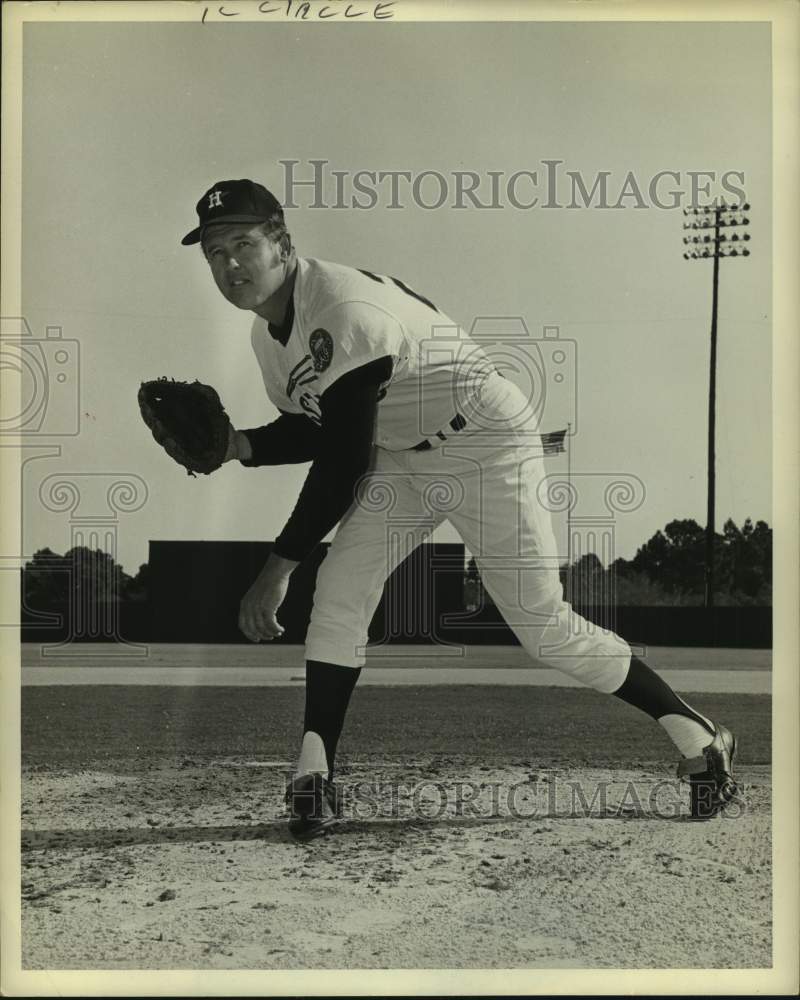 1970 Press Photo Houston Astros baseball pitcher Denny Lemaster throws pitch - Historic Images