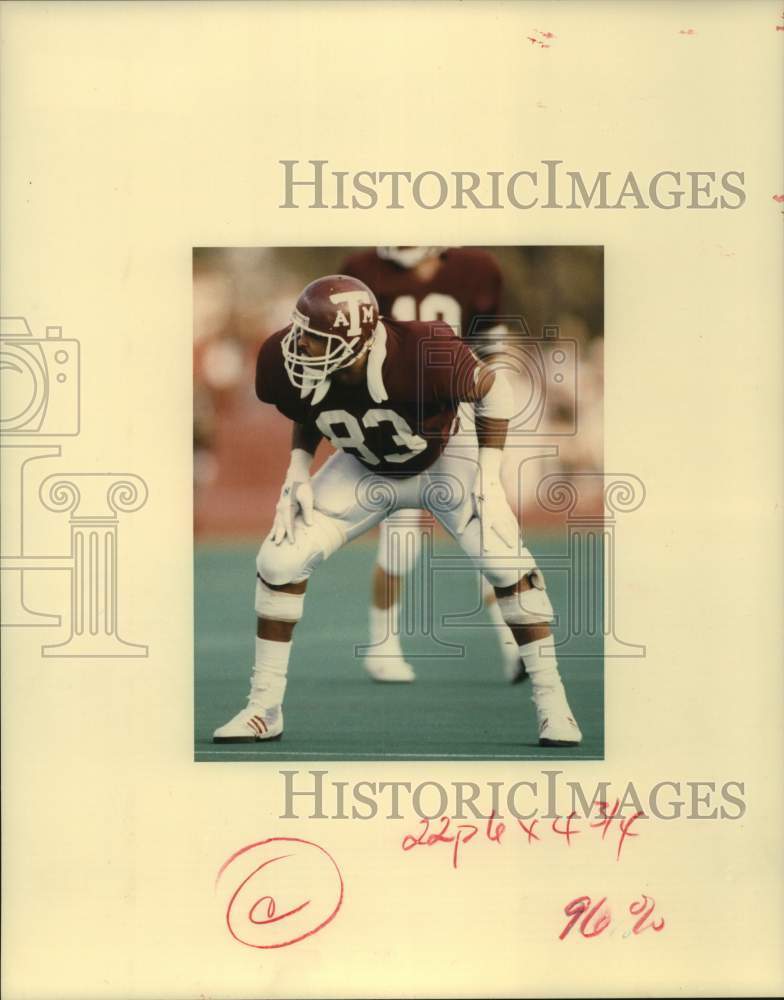 1988 Press Photo Texas A&amp;M football player John Roper in action - hcs23428- Historic Images