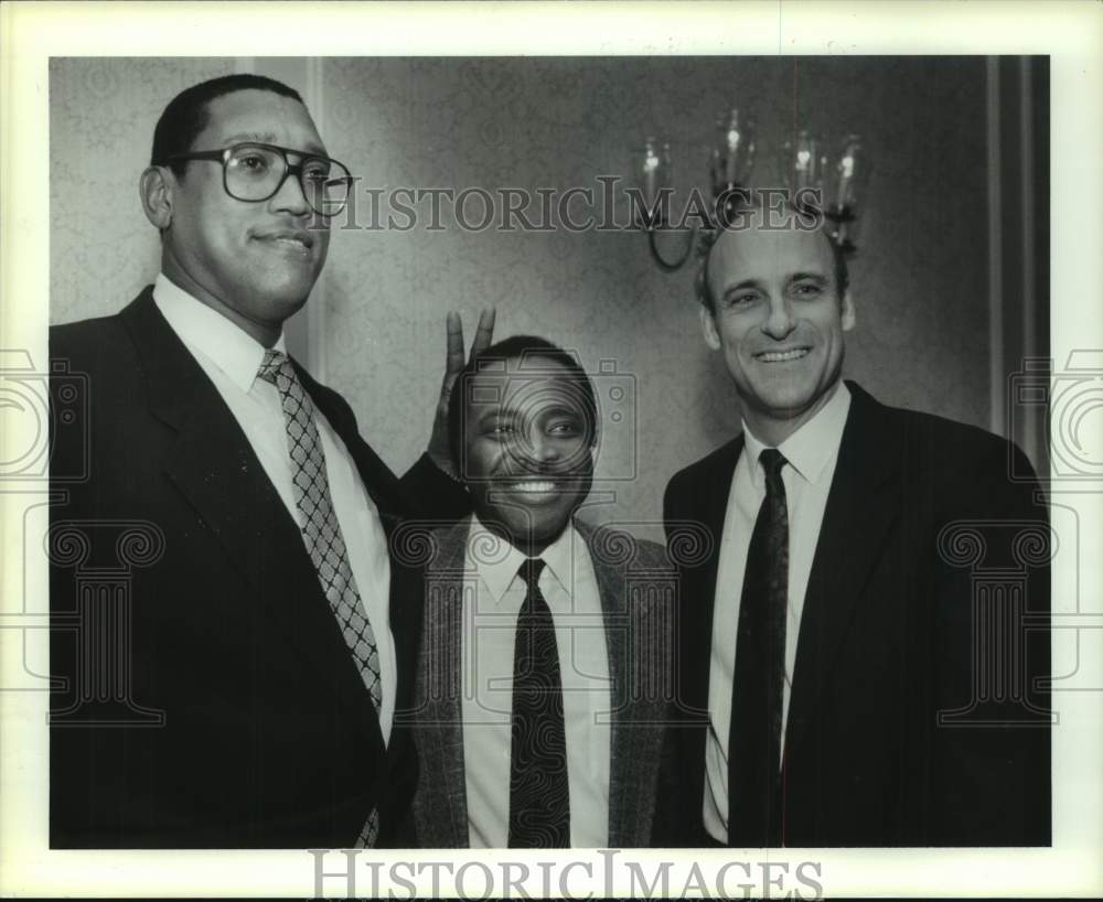 1990 Press Photo Former baseball players J. R. Richard, Joe Morgan &amp; Art Howe- Historic Images