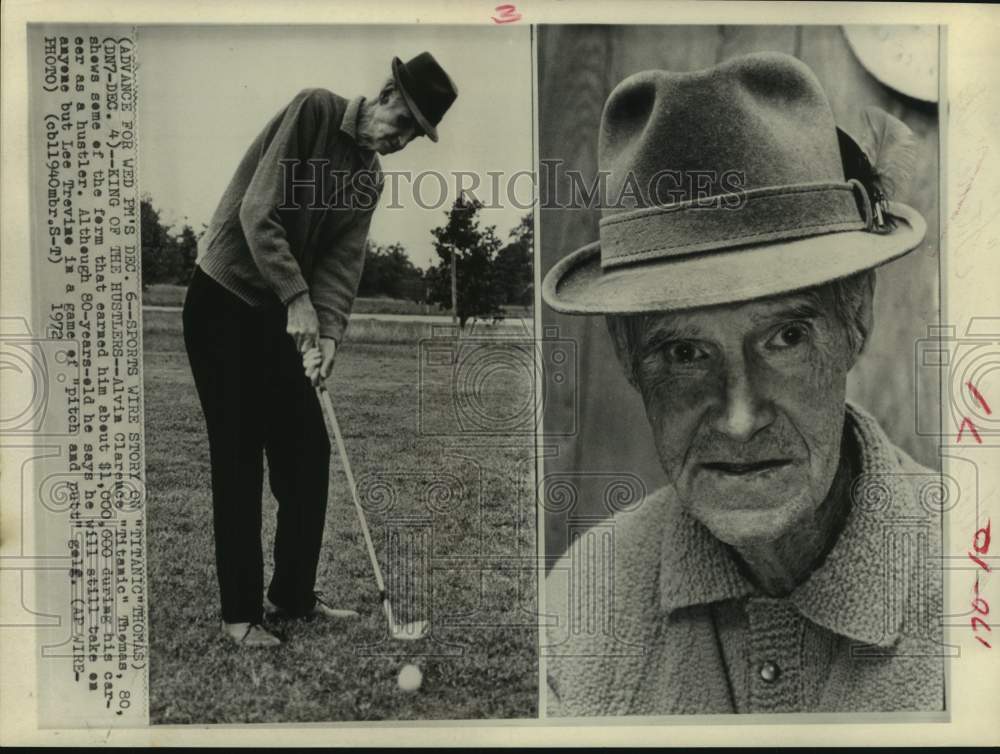 1972 Press Photo Golfer Alvin Clarence "Titanic" Thomas chips the ball- Historic Images