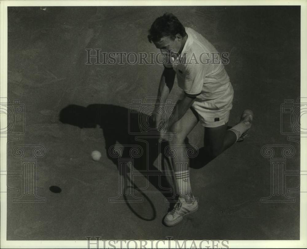 1986 Press Photo Tennis player Rickey Reneberg in action at River Oaks - Historic Images