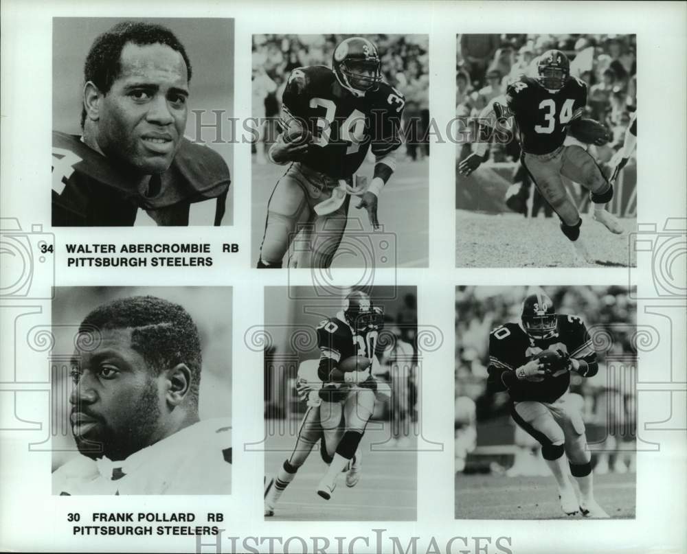 1989 Press Photo Pittsburgh Steelers football players Abercrombie and Pollard- Historic Images