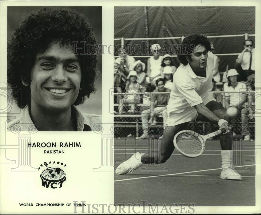 1974 Press Photo Two photos of Pakistan tennis player Haroon Rahim - hcs24466 - Historic Images