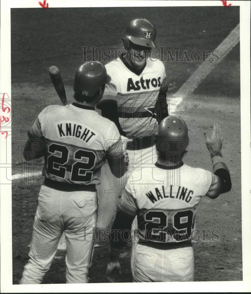 1982 Press Photo Houston Astros baseball players at home plate - hcs24638 - Historic Images