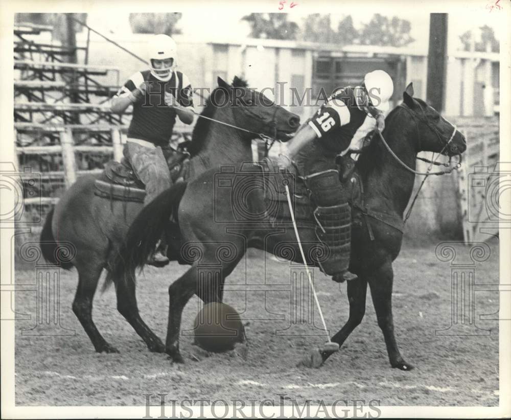 1973 Press Photo Polo player Dr. B.C. Hall in action in Houston - hcs25499 - Historic Images