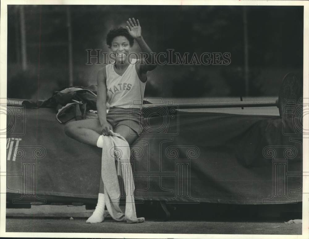 1981 Press Photo Yates sprinter Jackie Washington at the Region III meet- Historic Images