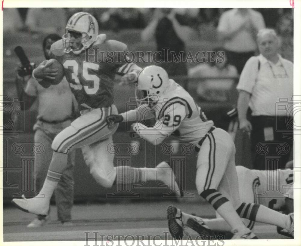1986 Press Photo Houston Oilers and Baltimore Colts play football in Astrodome- Historic Images