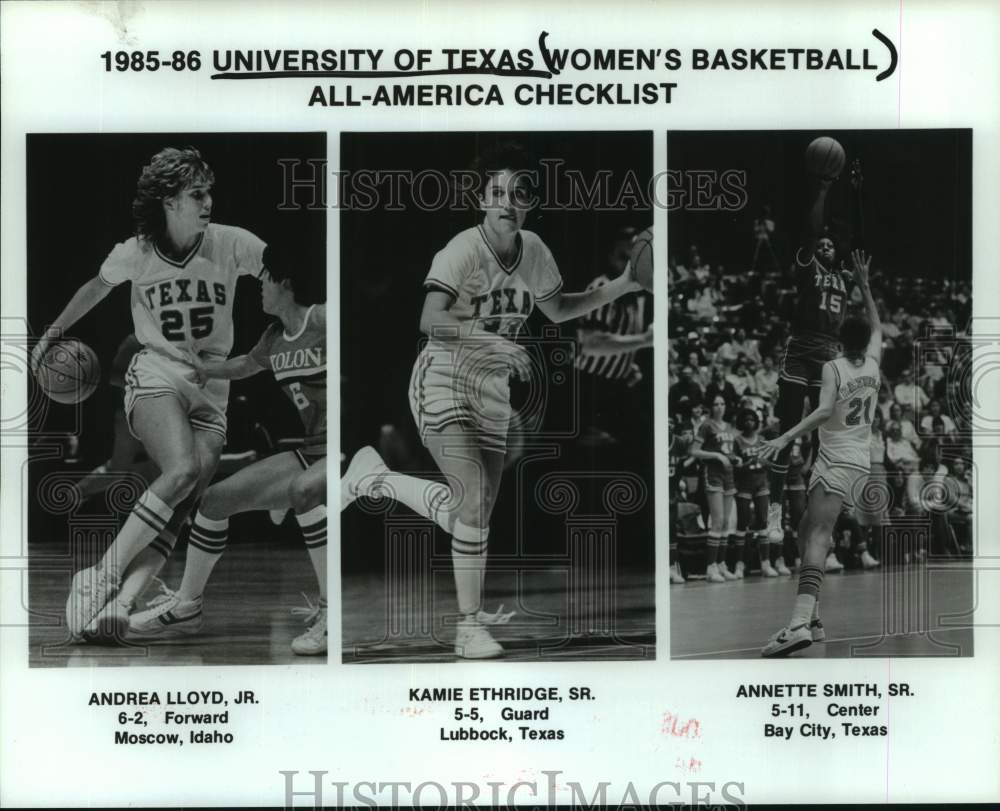 1985 Press Photo University of Texas women&#39;s basketball players - hcs26103- Historic Images