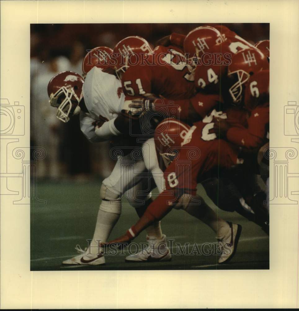 1986 Press Photo Arkansas and Houston play college football - hcs26340 - Historic Images
