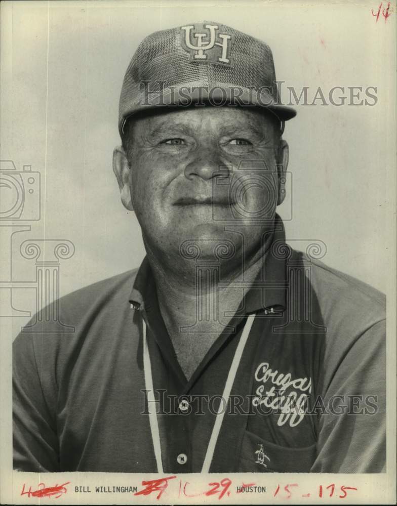 1972 Press Photo University of Houston offensive line coach Billy Willingham - Historic Images