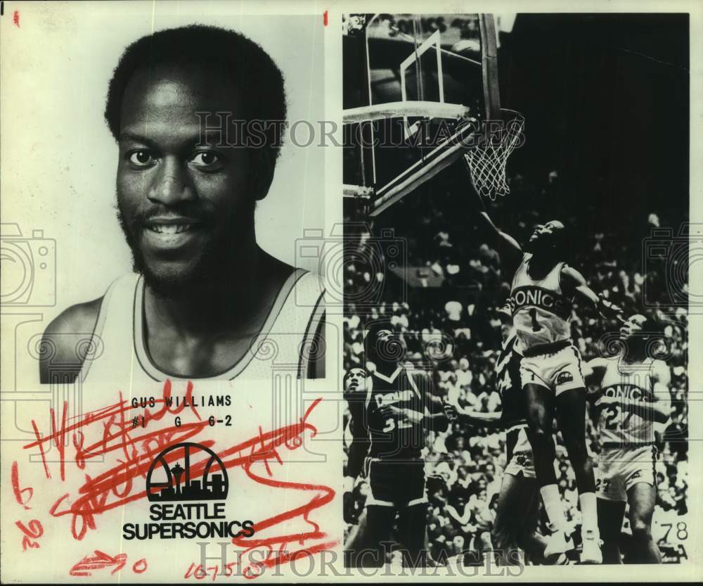 1980 Press Photo Seattle Supersonics guard, 6'2" Gus Williams - hcs26484- Historic Images