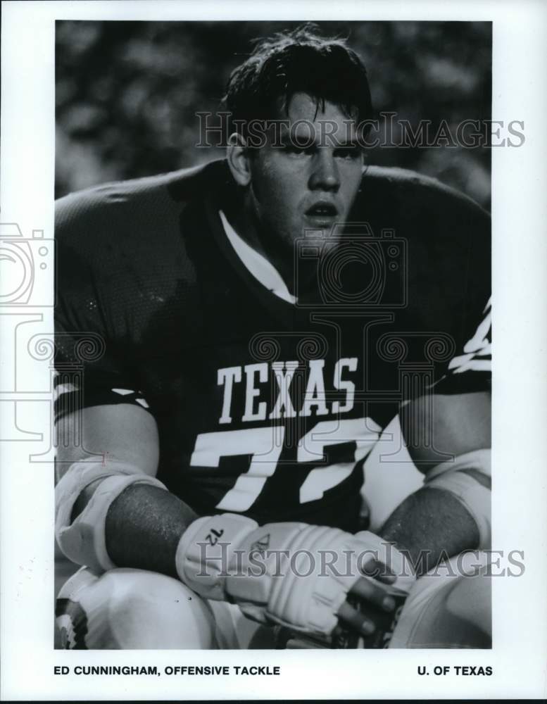1988 Press Photo Ed Cunningham, University of Texas Football Offensive Tackle- Historic Images