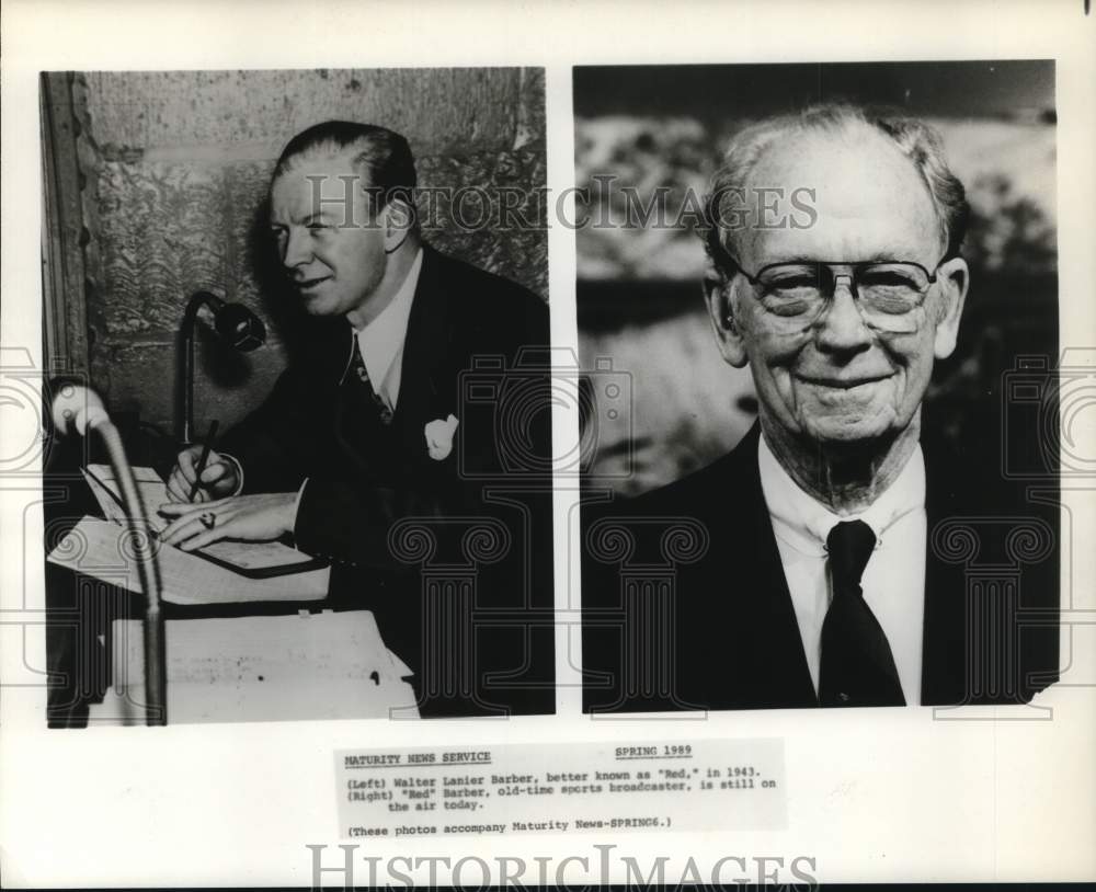 1943 Press Photo Radio Sportscaster Walter Lanier &quot;Red&quot; Barber - hcs28263- Historic Images